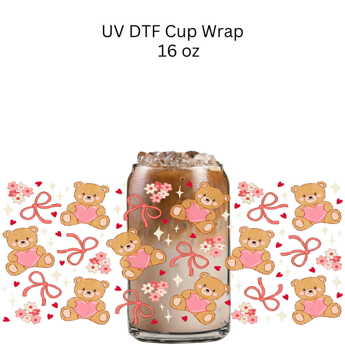 Bears and Bows UV DTF Cup Wrap