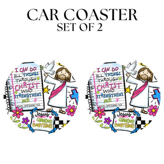 I Can do All Things UV DTF Car Coaster
