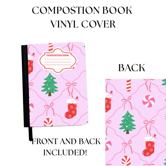 Christmas Lace Composition Notebook Vinyl Cover