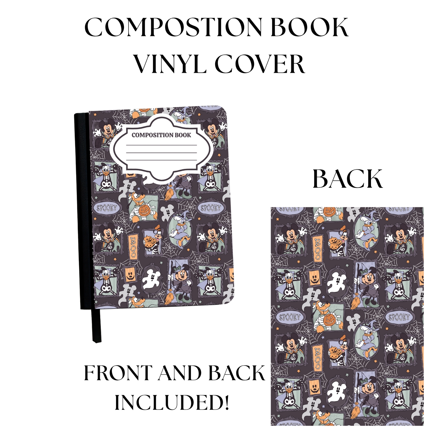 Halloween Mouse Notebook Vinyl Cover UV PRINTED