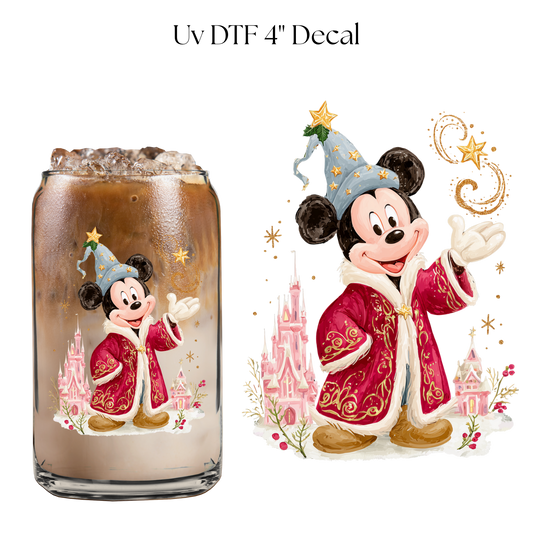 Christmas Mouse Wizard 4” UV DTF Decal