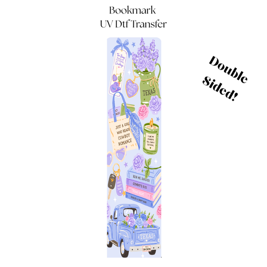 Just a Girl Who Reads Cowboy Romance UV DTF Bookmark Transfer