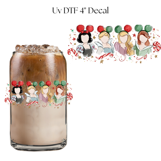 Princess Christmas Ears 4” UV DTF Decal
