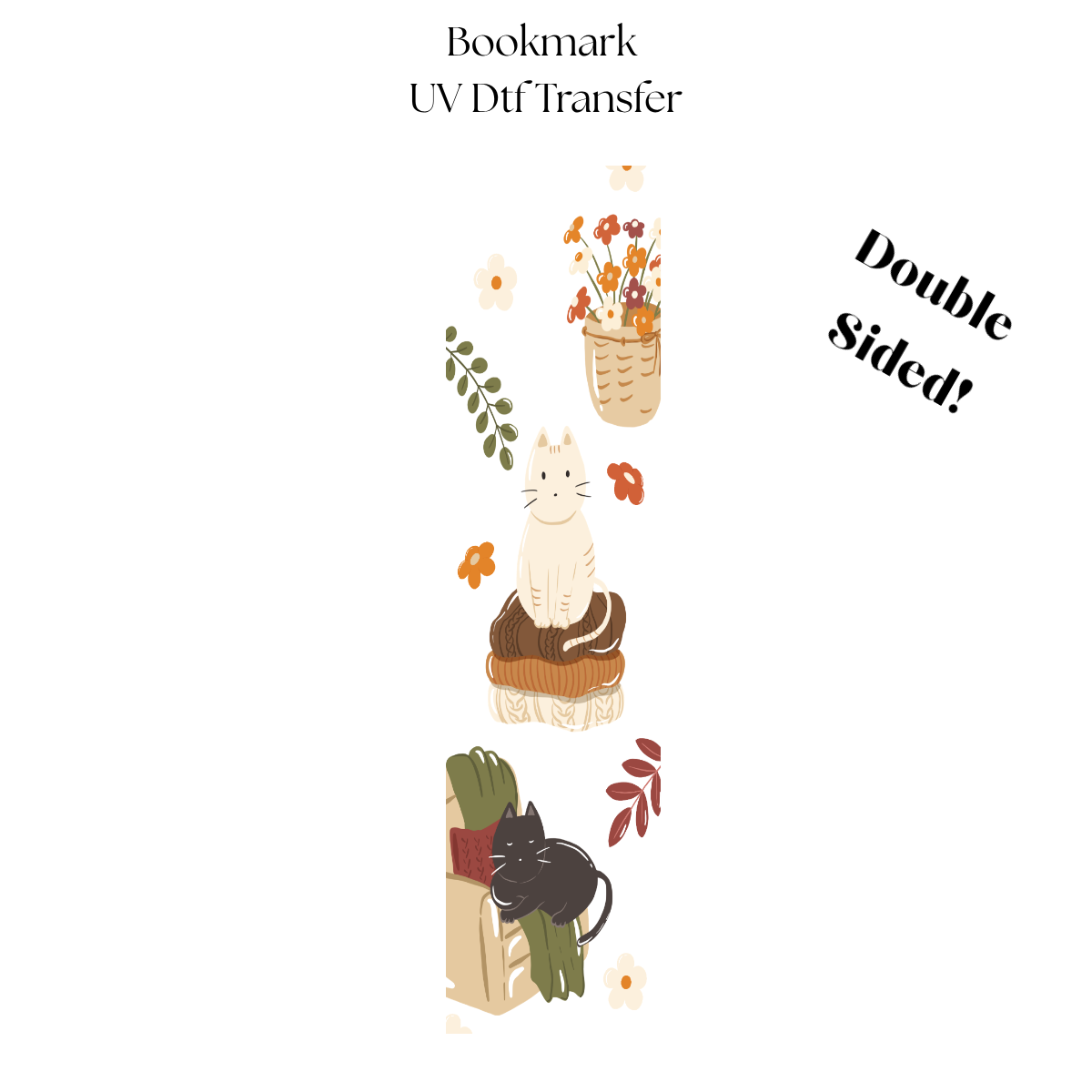 Autumn Cats UV DTF Bookmark Transfer