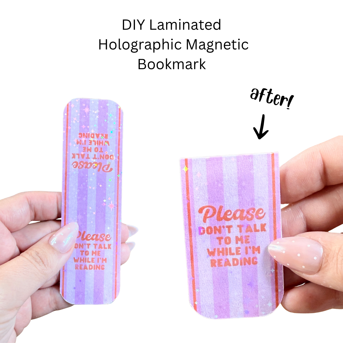 Please Don’t Talk to Me Holographic Rectangle Magnetic Bookmark DIY