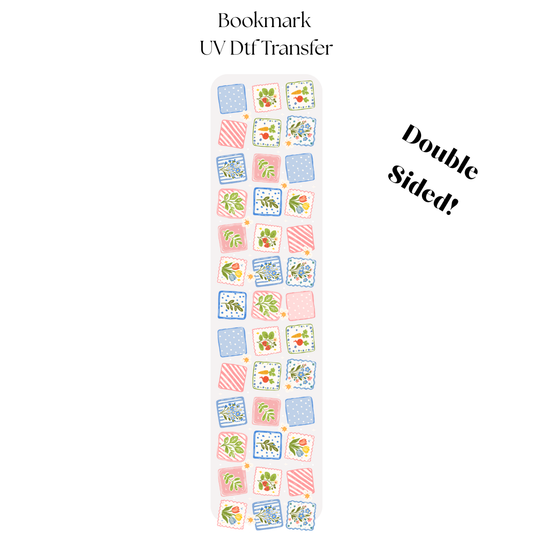 Flower Squares UV DTF Bookmark Transfer