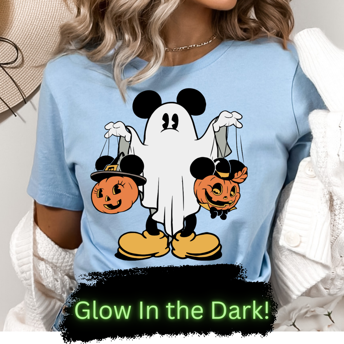 Ghost Mouse DTF Transfer GLOW IN THE DARK