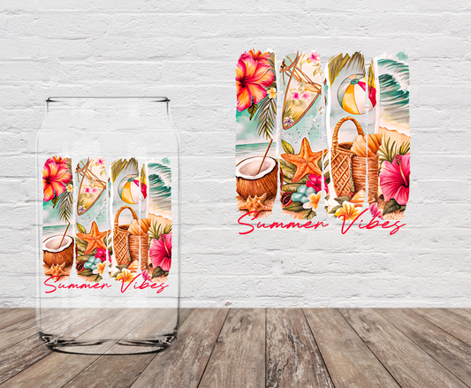 Summer Vibes Beach Essentials 4" UV DTF