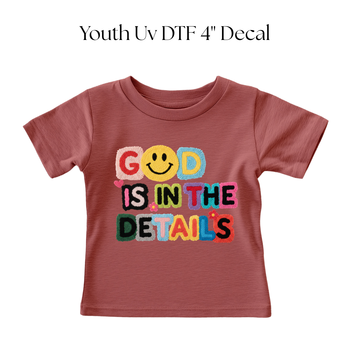 YOUTH God is in the Details Faux Yarn DTF Transfer