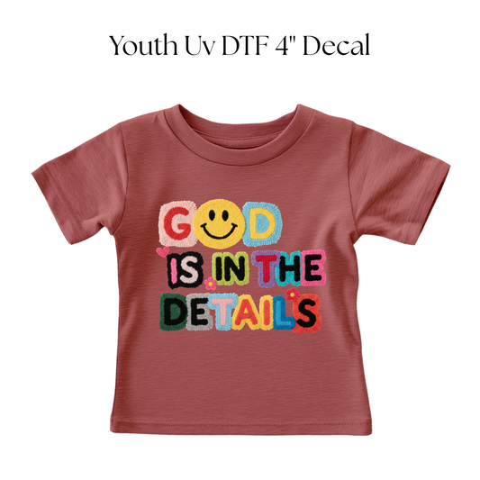 YOUTH God is in the Details Faux Yarn DTF Transfer