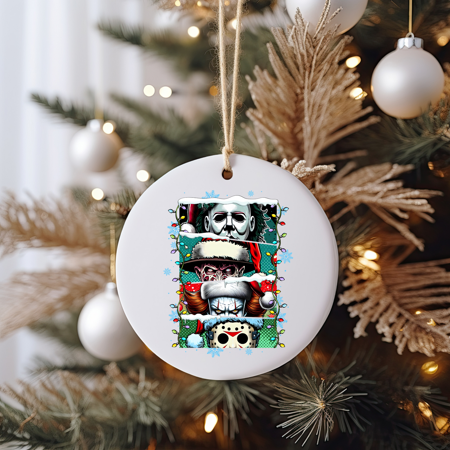 Evil Christmas Ornament Size UV DTF DOUBLE SIDED