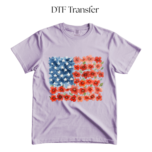 Floral Flag DTF Transfer