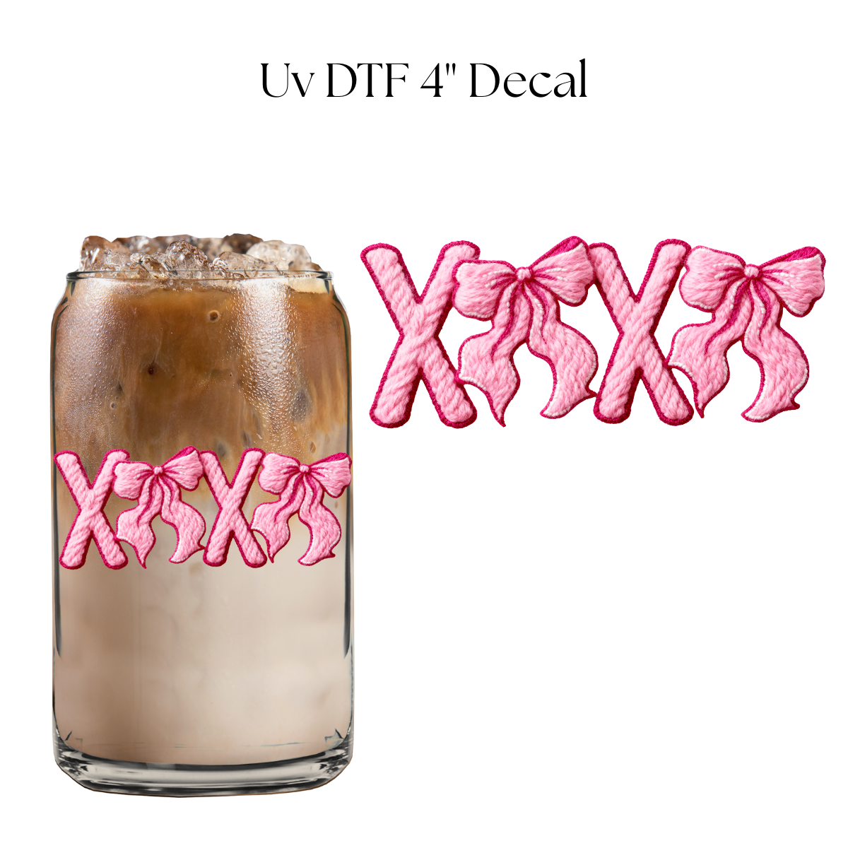 XOXO Faux Yarn 4” UV DTF Decal