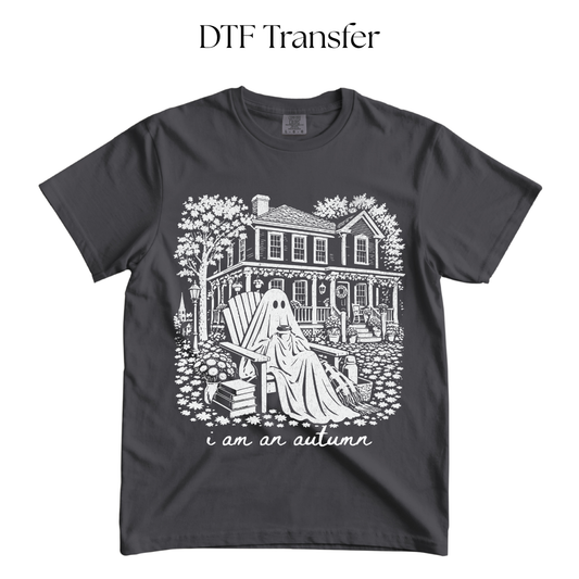 Im an Autumn Ghost Single Color DTF Transfer (Press on Black)