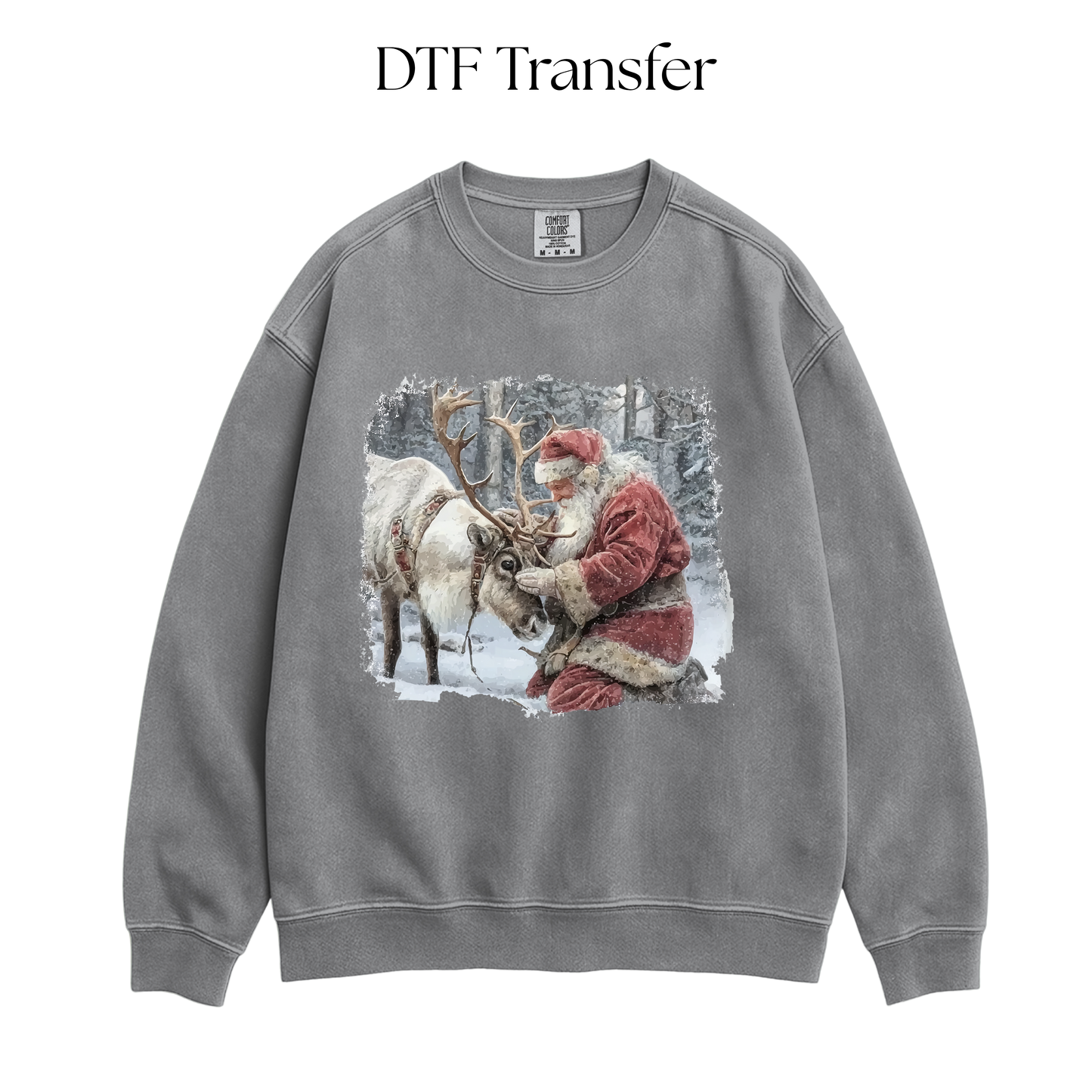Santa and Reindeer DTF Transfer