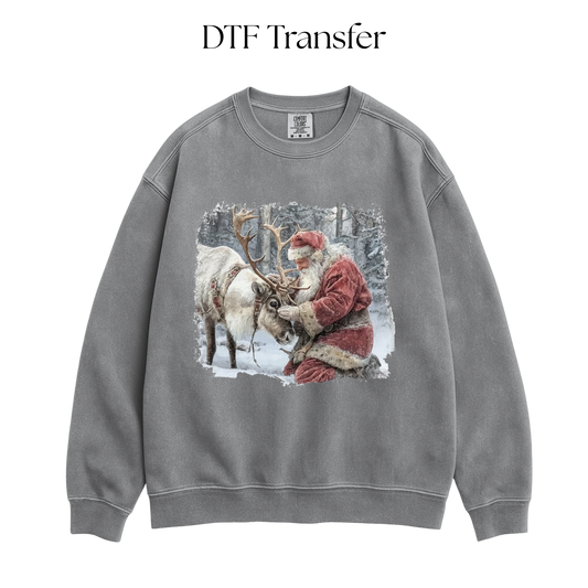 Santa and Reindeer DTF Transfer