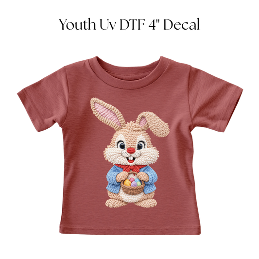 YOUTH Faux Knit Bunny DTF Transfer