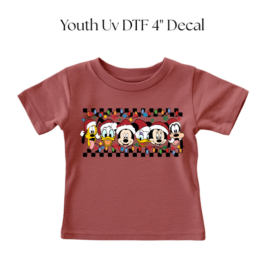 YOUTH Mouse and Friends Christmas Faces DTF Transfer
