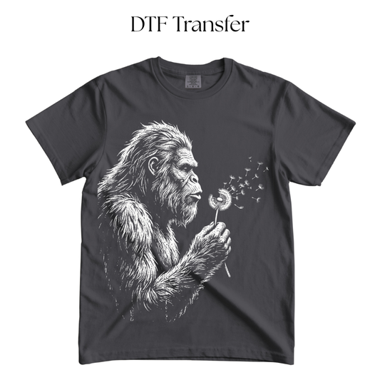 Blowing Big Foot Single Color DTF Transfer (Press on Black)