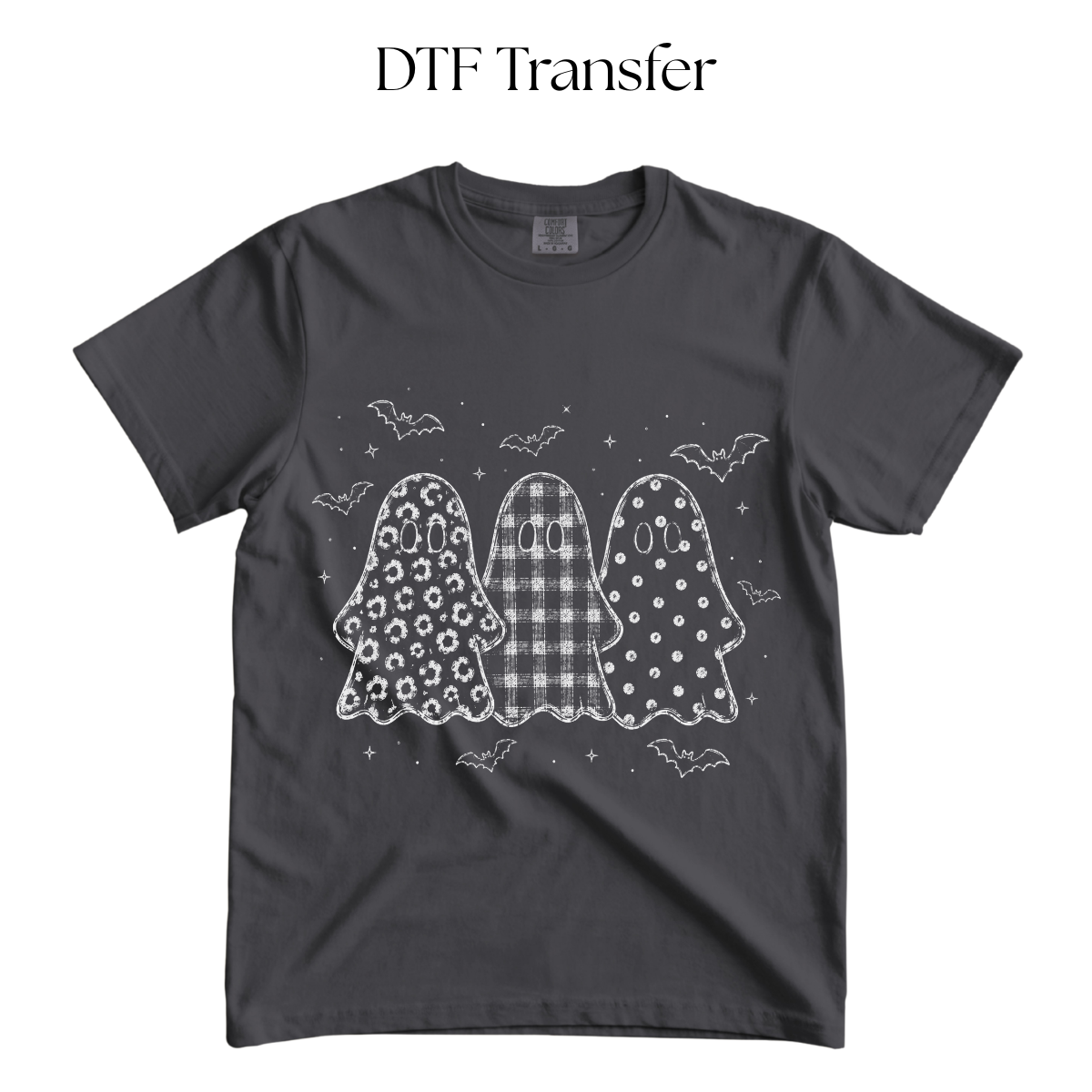 Ghosties and Bats Single Color DTF Transfer
