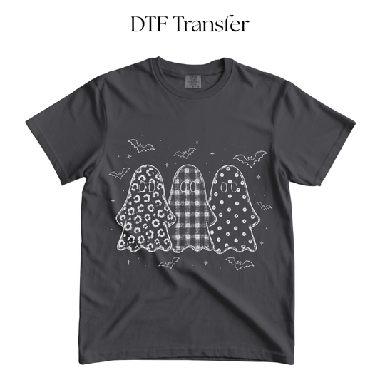 Ghosties and Bats Single Color DTF Transfer