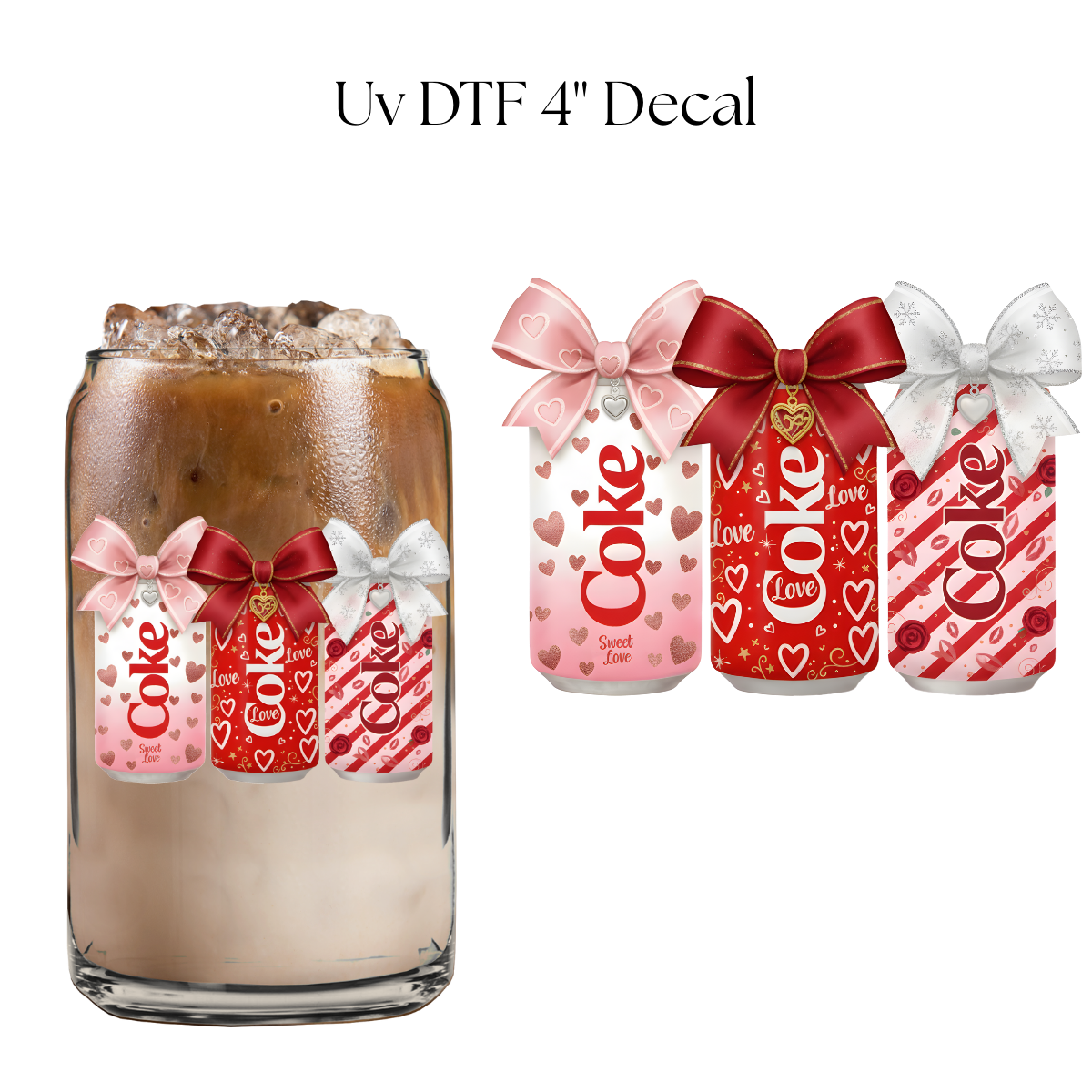 Valentine Sodas 4” UV DTF Decal
