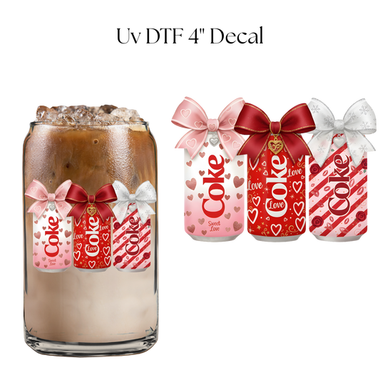 Valentine Sodas 4” UV DTF Decal