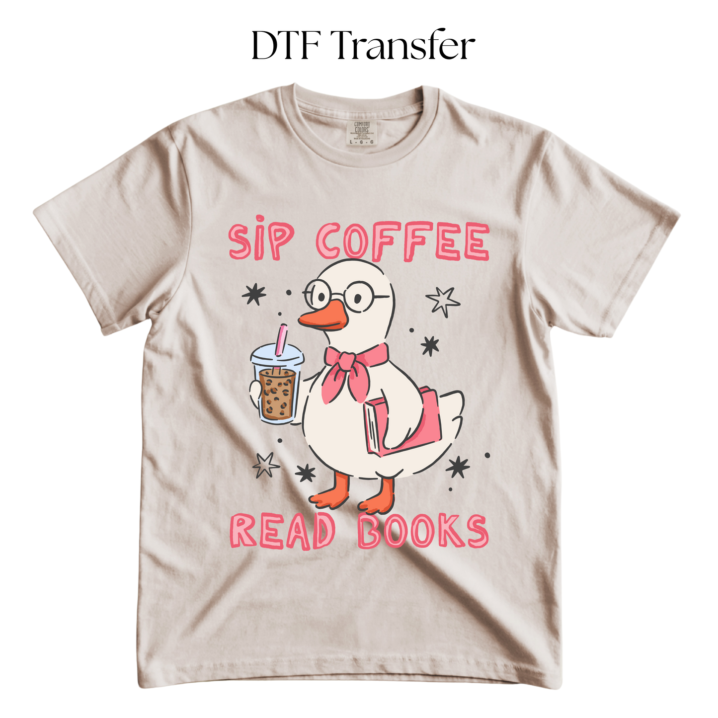 Sip Coffee Read Books DTF Transfers