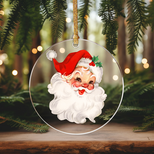 Vintage Santa Ornament Size UV DT