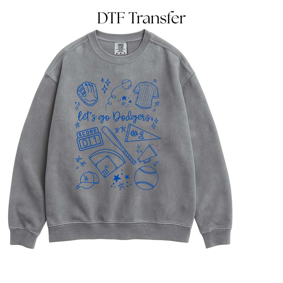 Let’s Go Dod Blue Single Color DTF Transfer