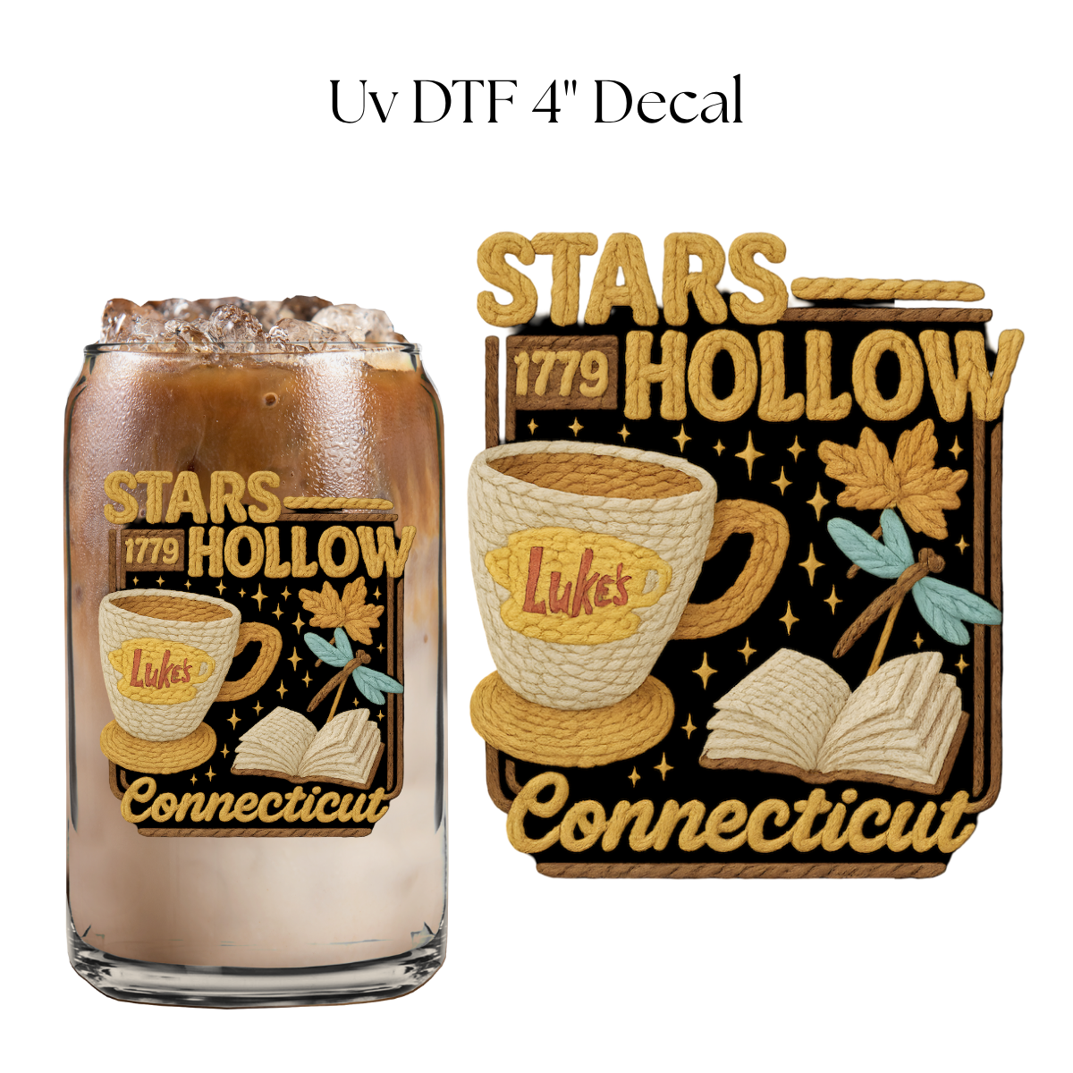 Stars Faux Yarn 4” UV DTF Decal