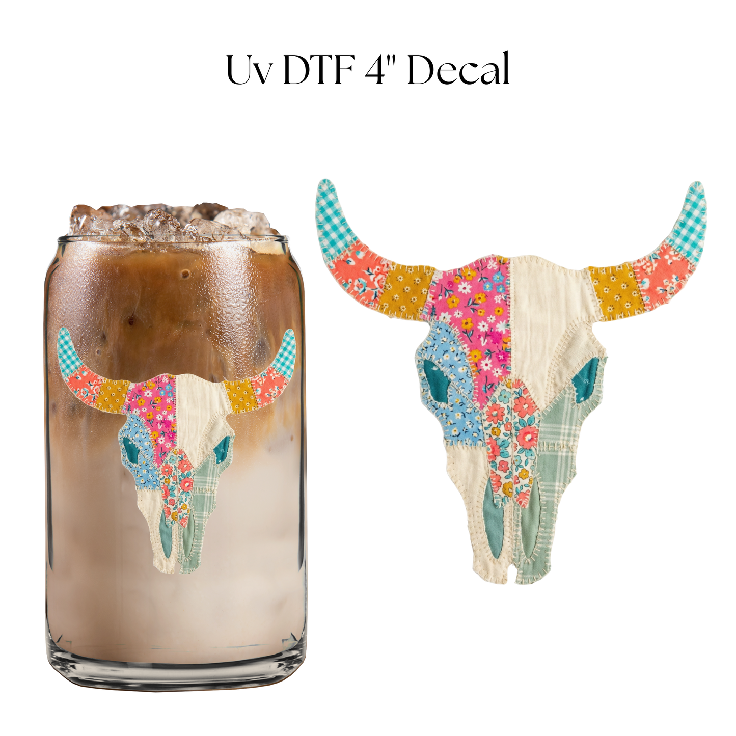 Quilted Faux Skull UV DTF Cup Wrap