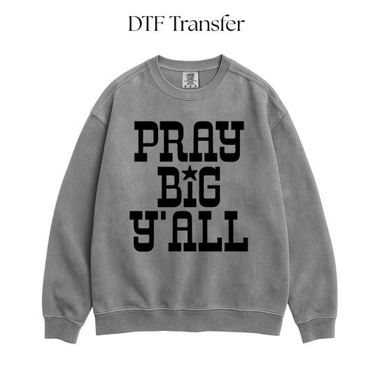 Pray Big Y’all Single Color DTF Transfer