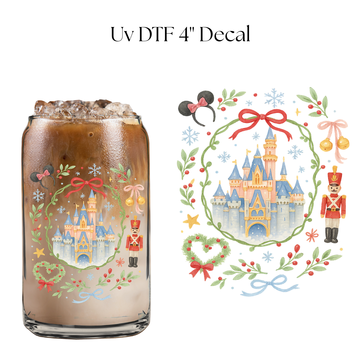 Happy Place Christmas DTF Transfer 4” UV DTF Decal