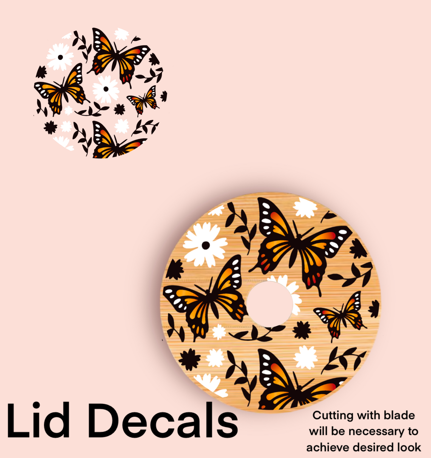 Floral Butterfly WRAP / LID UV