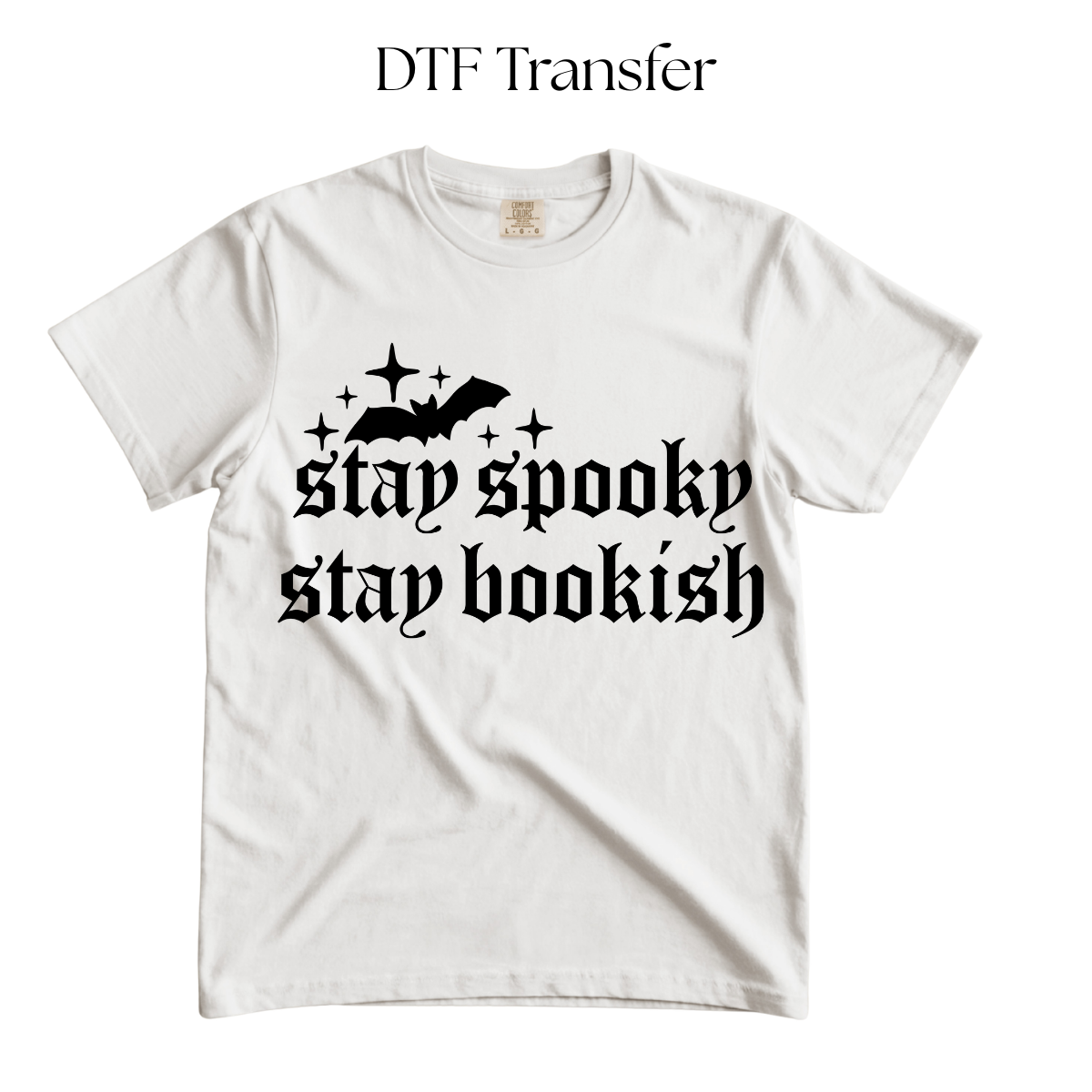 Stay Spooky Stay Bookish Single Color DTF Transfer
