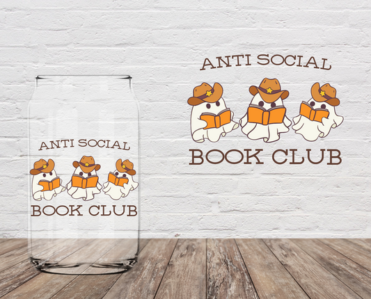 Anti Social Booooook Club 4" UV DTF