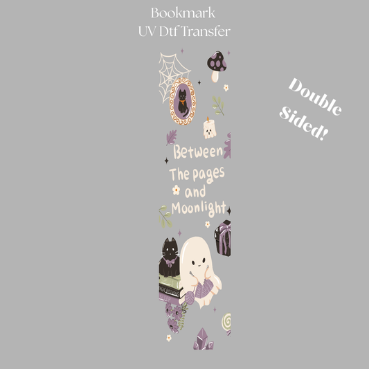 Between the Pages and Moonlight UV DTF Bookmark Transfer
