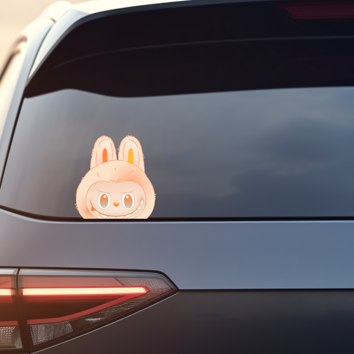 Peekaboo Monster HAPPINESS Clear 4" Vinyl Sticker