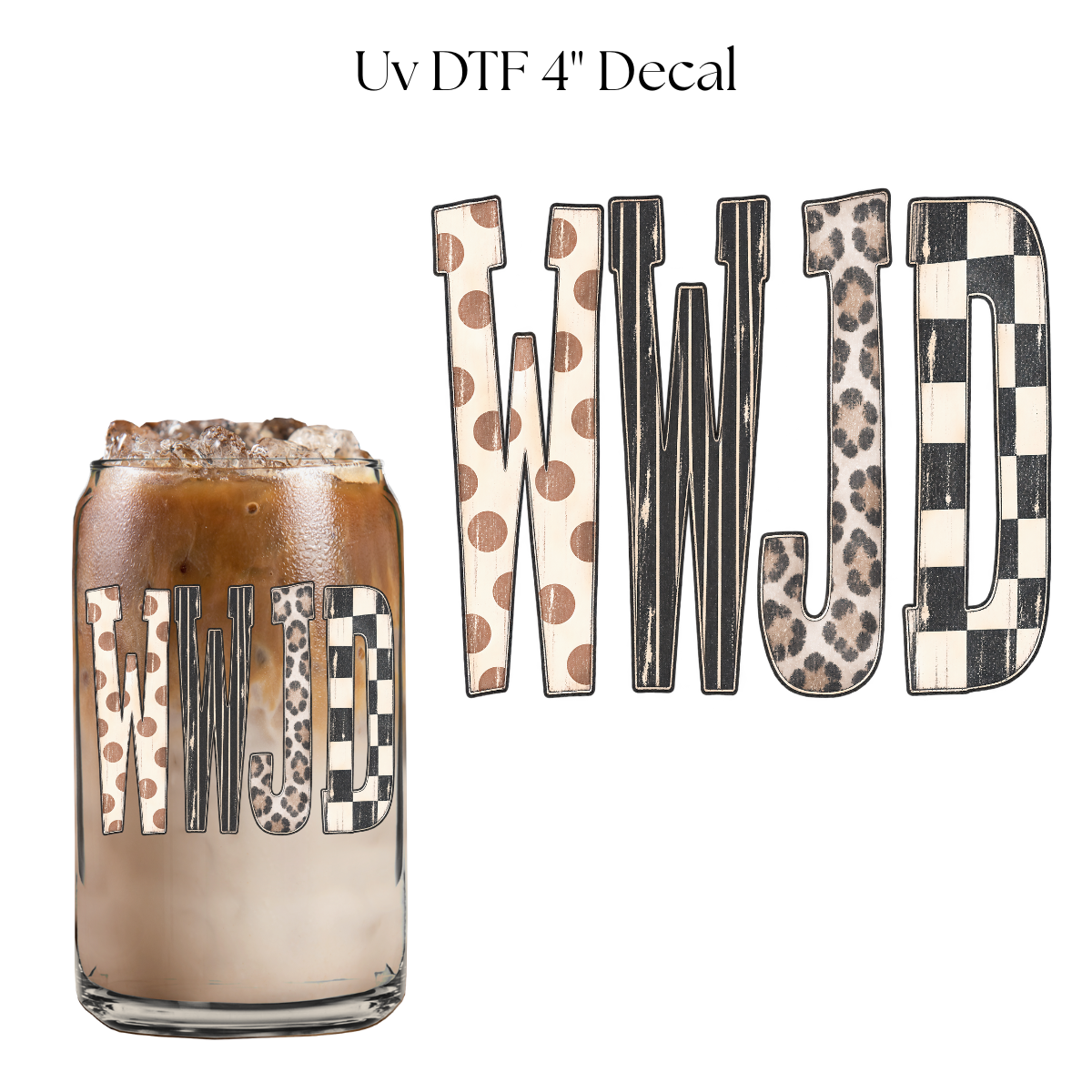WWJD 4” UV DTF Cup Decal