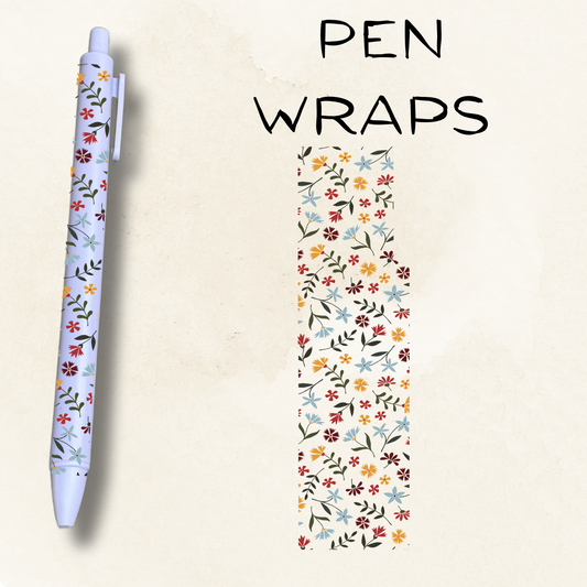 Wildflowers UV DTF Wrap For Ballpoint Pen