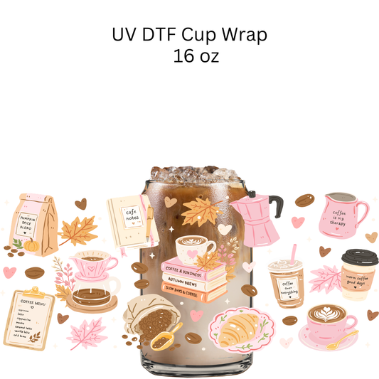 Autumn Coffee Items UV DTF Cup Wrap