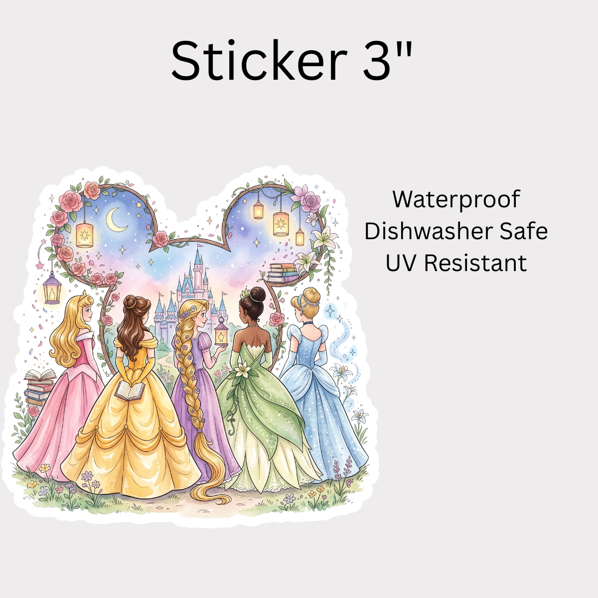 Princess White Vinyl Sticker