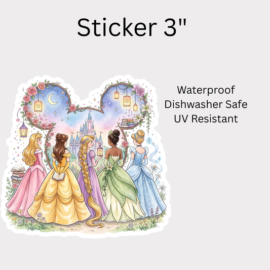 Princess White Vinyl Sticker