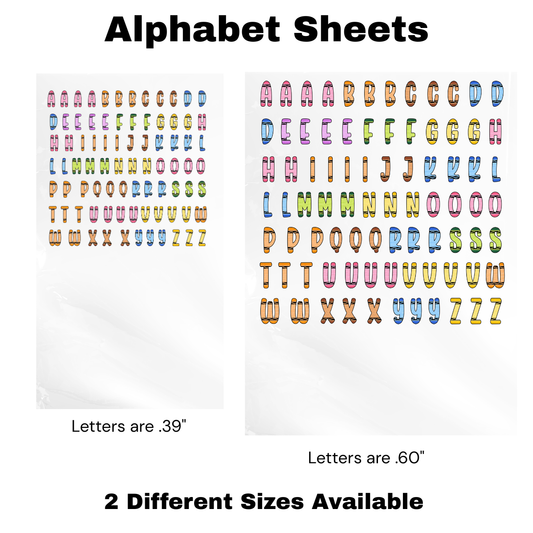 Crayon Alphabet UV WRAP (TWO different Sizes)