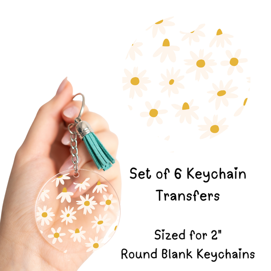 Daisies Round Keychain Transfer