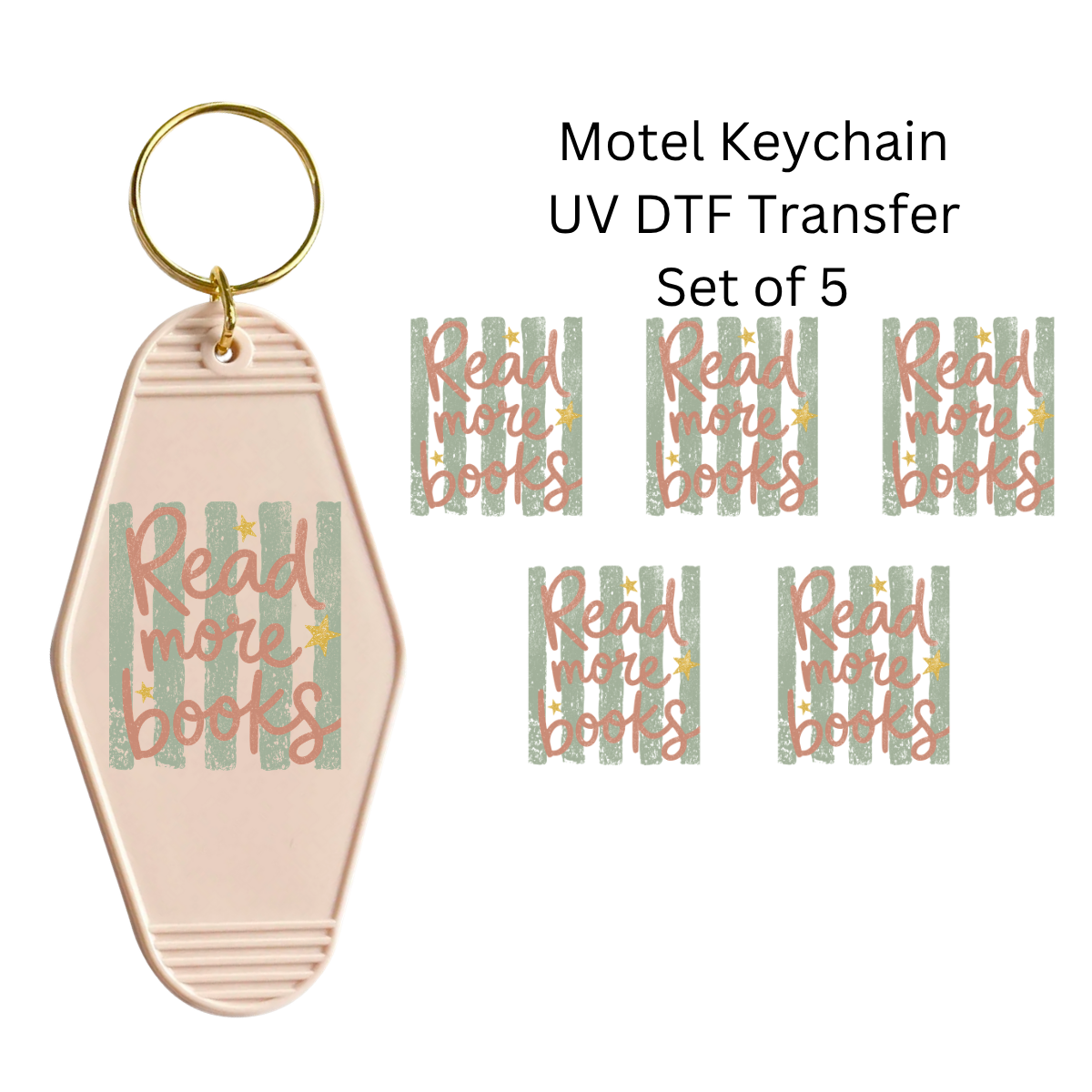 Read More Books Set of 5 Keychain Transfers