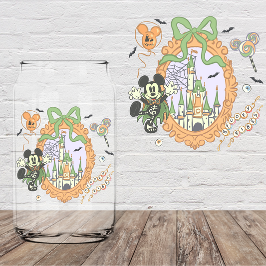 Green Halloween Mouse Frame 4” UV DTF