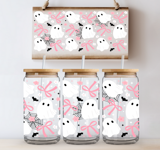 Ghosts and Pink Bows UV DTF Cup Wrap