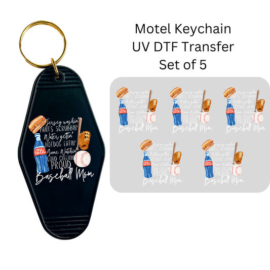 Jersey Washing Baseball Mom Set of 5 Keychain Transfers